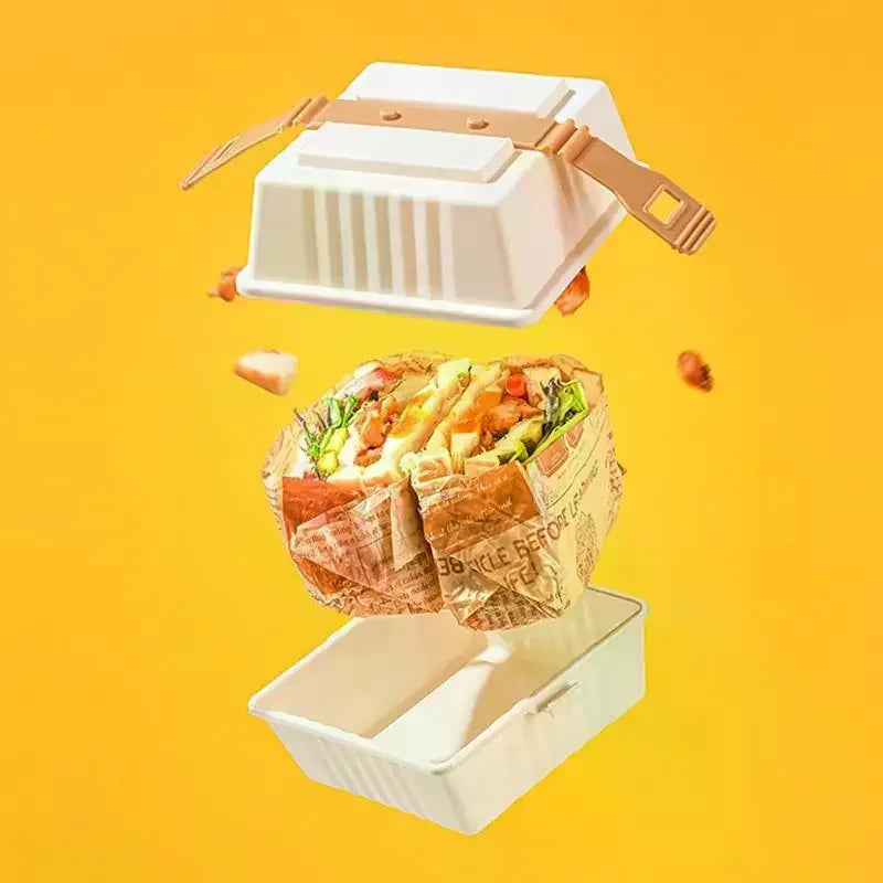 Premium Lunch Boxes With Sturdy Strap For Easy Grip Sandwiches & Burger Food Containers For Holiday Picnics Kitchen Storage Box Qme