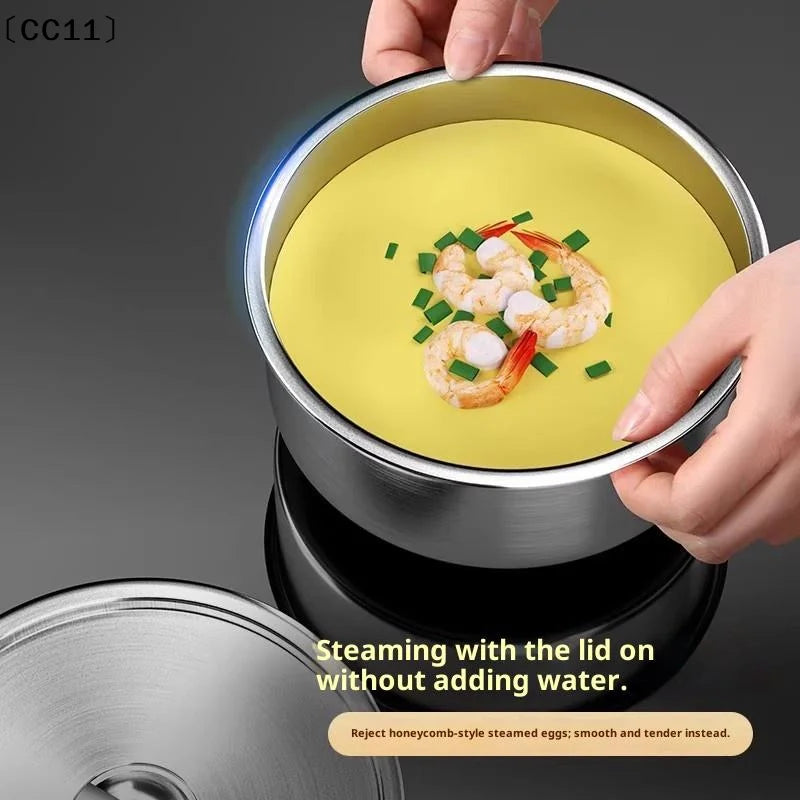 Stainless Steel Steamed Egg Bowl Ramen Rice Fruit Salad Stew Bowls Qme