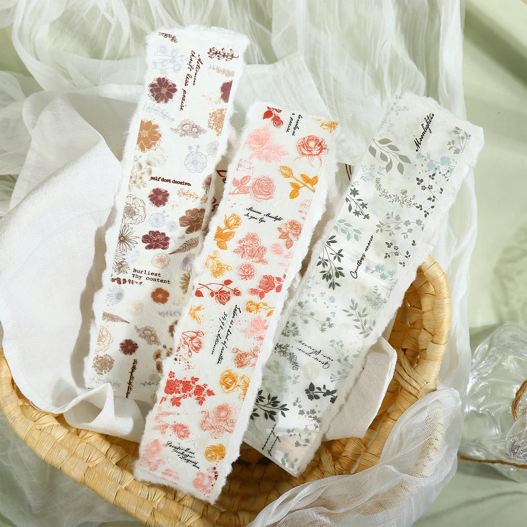 1 Roll Plant Leaf Theme PET Tape for Journal DIY Scrapbooking Collage Phone Case Notebook Decoration Qme