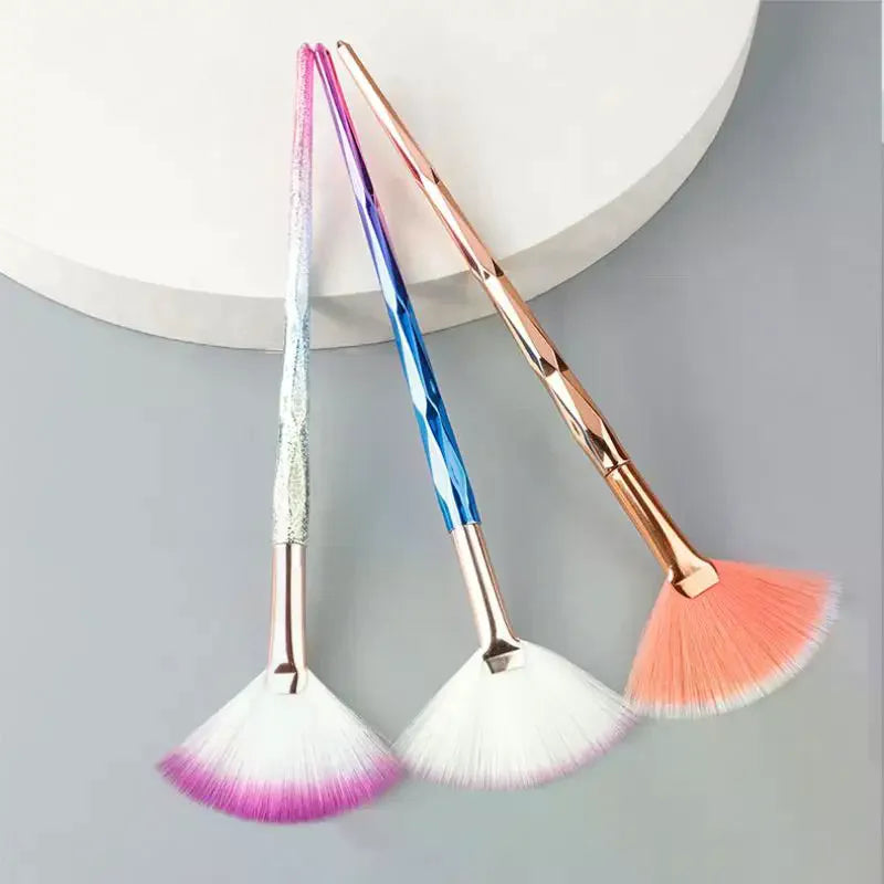 Large Flat Highlight Blush Fan-shaped Makeup Brush Powder Loose Face Qme