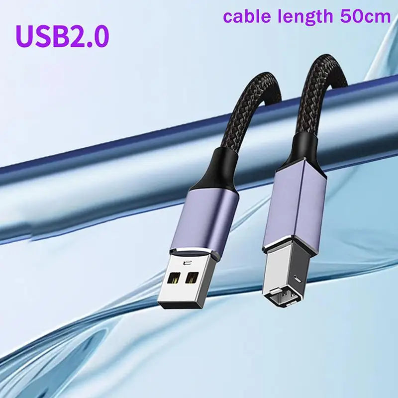 USB-C USB B 2 0 Printer Cable High-speed Braided Reliable Data Qme B1