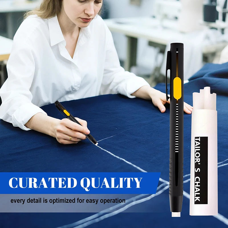 ^2 Pens+20 Premium Refills Chalk Pencil Patchwork Disappearing Fabric Marker Pens For DIY Craft Sewing Marking Chalk Sewing Qme
