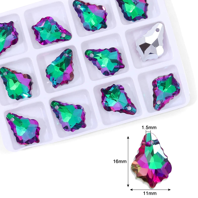 Crystal Pendant Beads Bright Color Single Hole Charm Glass Jewelry Beads Gems For Jewelry Making Supplies DIY Earrings Bracelet Qme 2-12pcs
