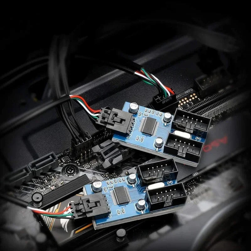 Motherboard USB 2.0 9Pin Connector 1 To 4 Expansion Hub Splitter Adapter Converter MB USB 2.0 Female To 4 Female -30CM USB Qme