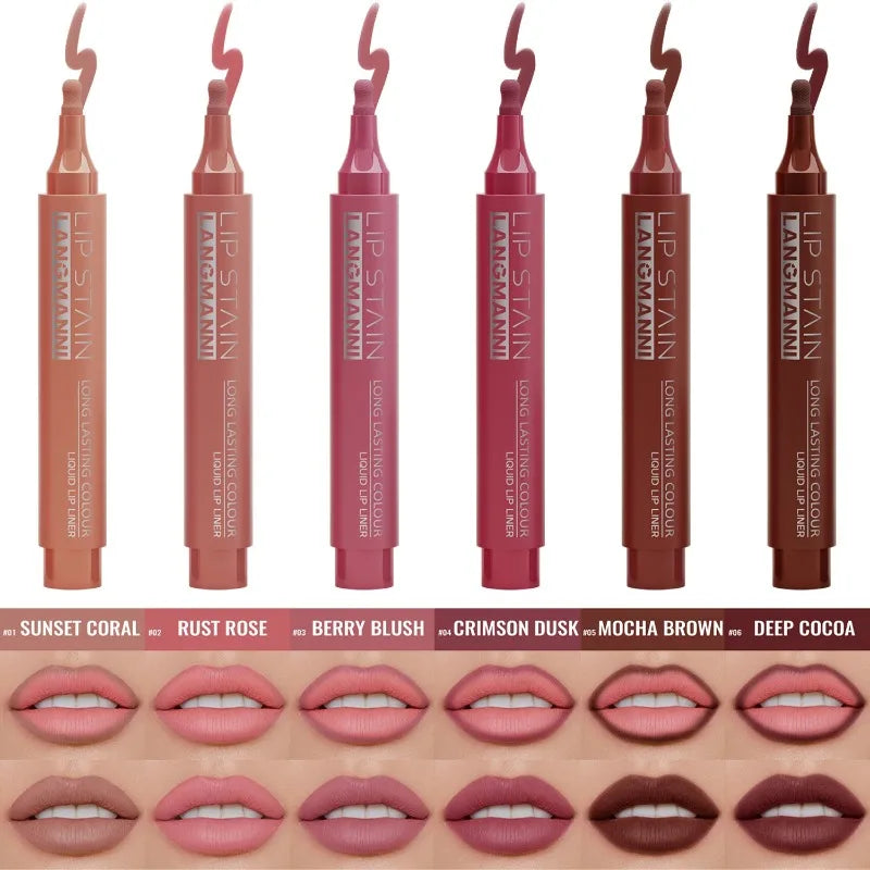 1PC Liquid Matte6-Color Lipliner Pencil Waterproof Plumping Stain Lipstick Natural Lip Liner Outline Lip Contour Makeup Cosmetic Qme