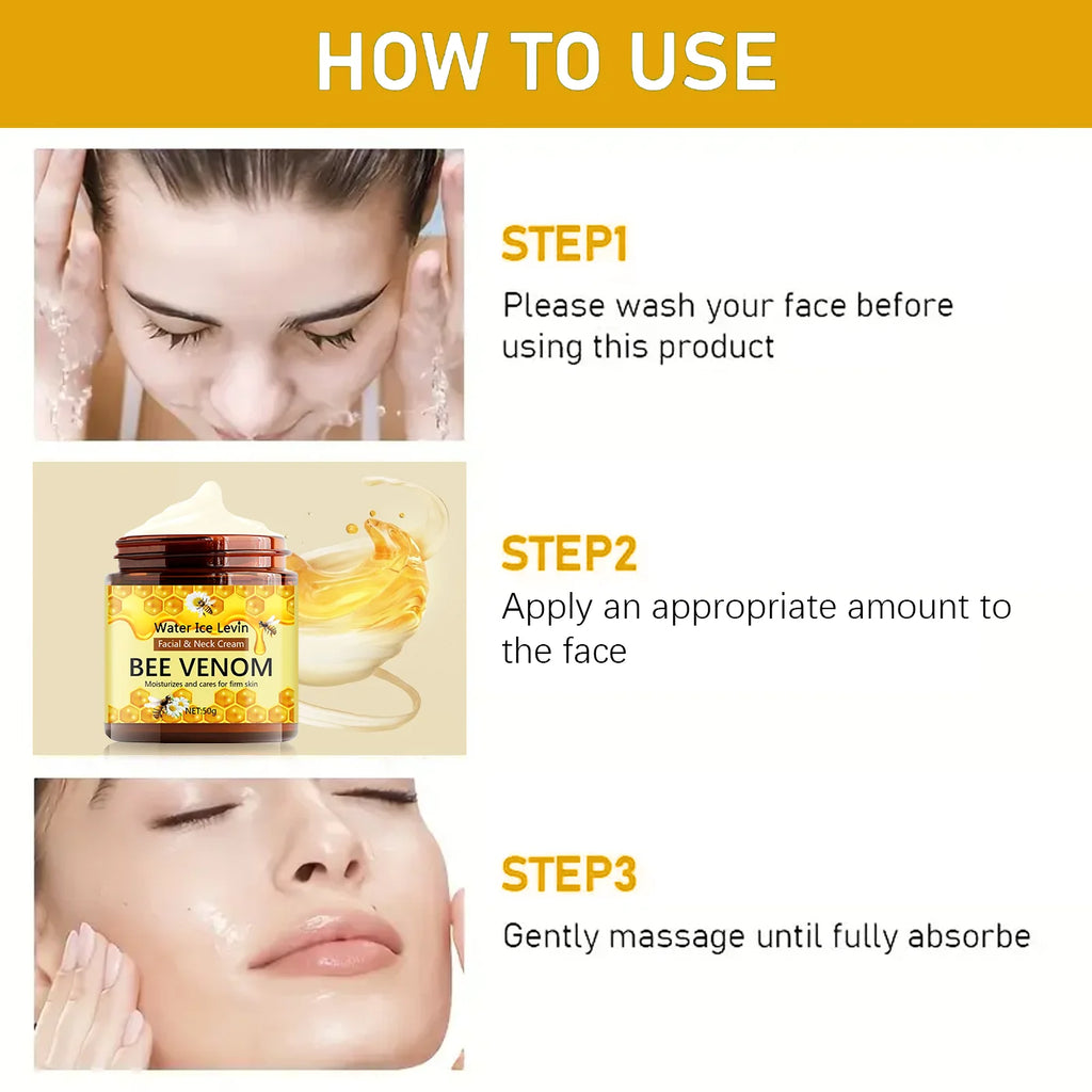 Bee Venom Cream Face Whitening Cream Remove Dark Spots Fade Freckle Melanin Anti Wrinkle Aging Moisturizing Brighten Skin Qme