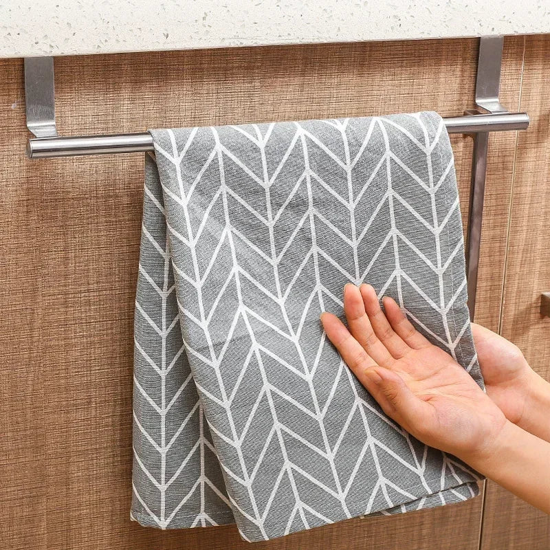 Stainless Steel Towel Rod,drillless Cabinet Door Rack Hanging Towels,Bathroom Accessories Door,Kitchen/bathroom Storage Qme