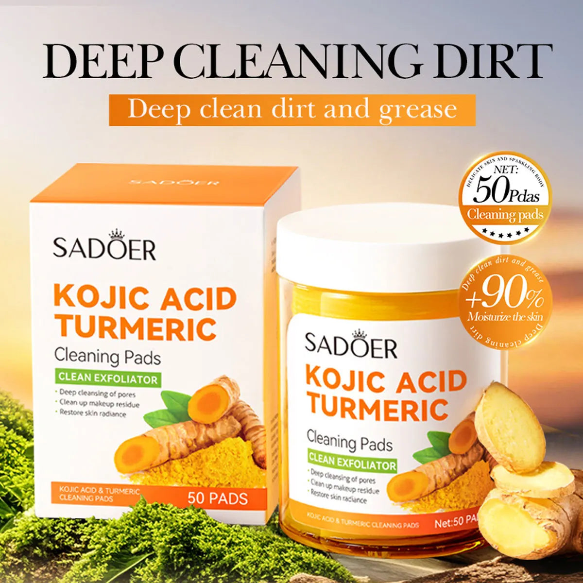 Turmeric Essence Acne Removing Makeup Cleaning Cotton Deep Containing Qme