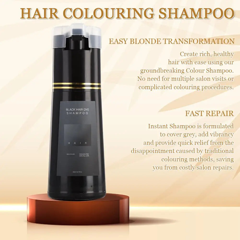 1 2 Black Hair Dye Shampoo Nova Instant Coloring Gray Long Lasting Qme