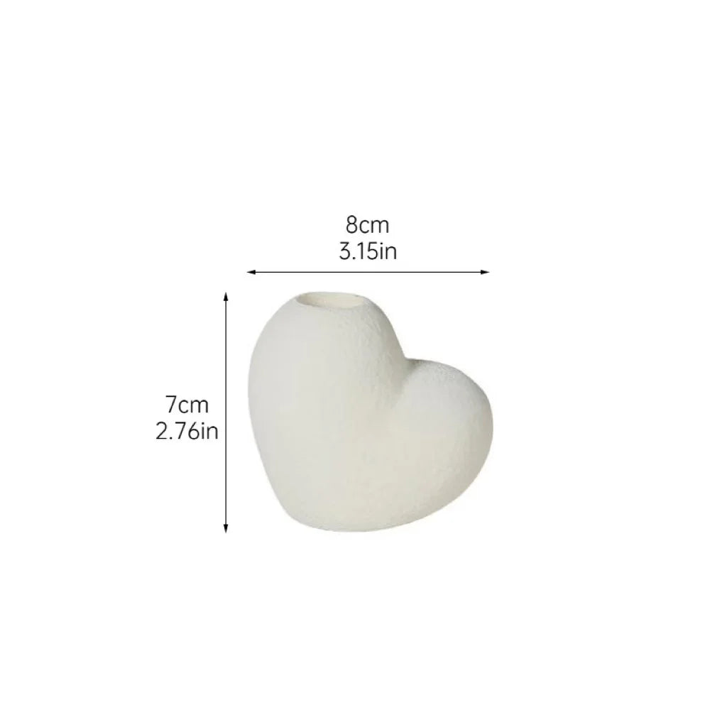 Red Heart Ceramic Candle Stands Romantic Ornaments Wedding Valentine Qme white M 1Pc