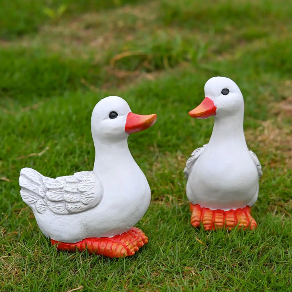Duck Statue Cute Resin Realistic Figurine Garden Landscaping Porch Qme