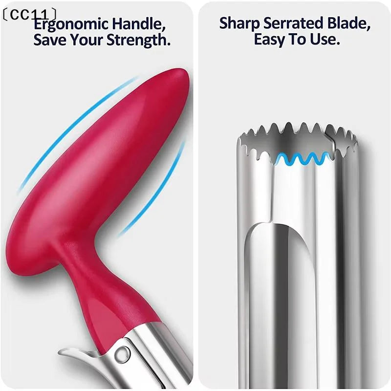 Stainless Steel Fruit Corer Serrated Edge Nonslip Handle Home Kitchen Qme