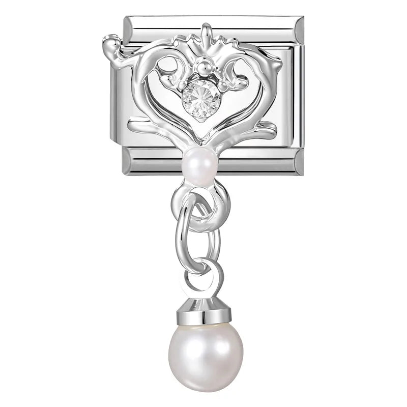 Shiny Colorful Zircon Butterfly Heart Planet Italian Charm Links Fit