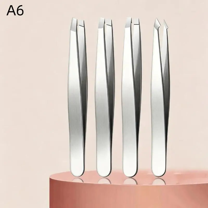 Precision Eyebrow Tweezers Stainless Steel Hair Removal Splinter Qme A6