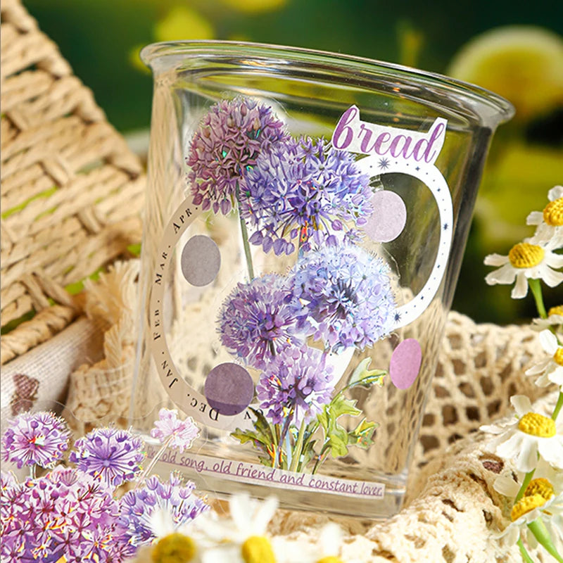 10sheets/bag Iridescent Dandelion Stickers for Scrapbook DIY Art Journal Phone Case Planner Notebook Decoration Gift Qme