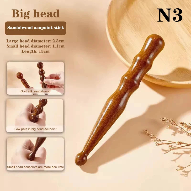 Wood Acupoint Massage Stick Tool Foot Full Body Relaxing Deep Tissue Qme N3