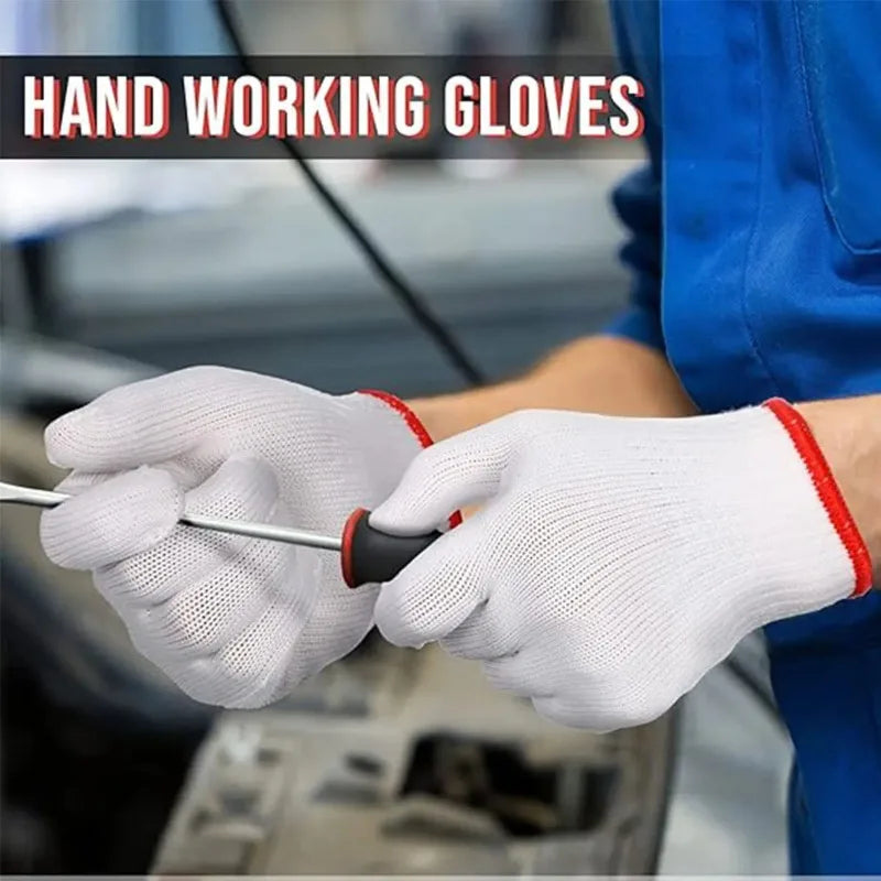 30pcs Nylon Work Gloves for Men Heavy Duty Thickened Wear Resistant Safety Gloves for Construction Repair Work Qme