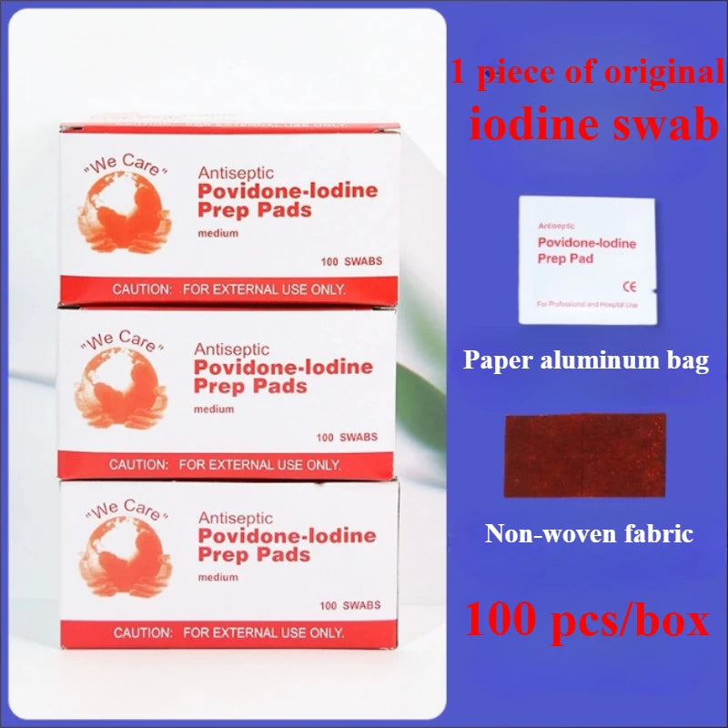 Skin Iodine Wound Disinfection Treatment, Convenient to Carry Outdoor Sports Disaster Essential First Aid Kit Supplies Qme