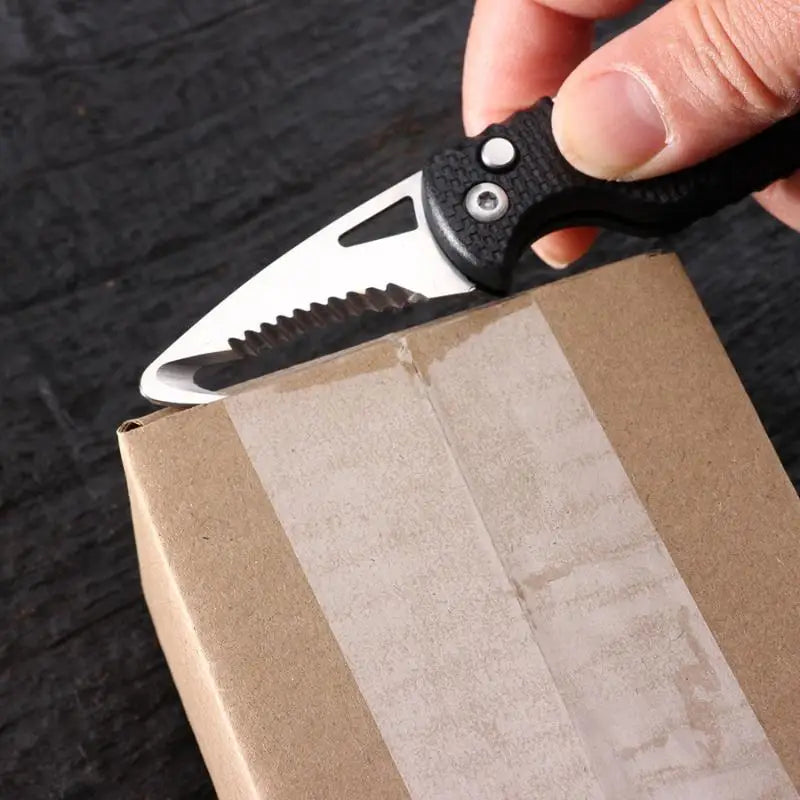 Outdoor Camping Portable Folding Knife Multifunctional Serrated Hook Qme