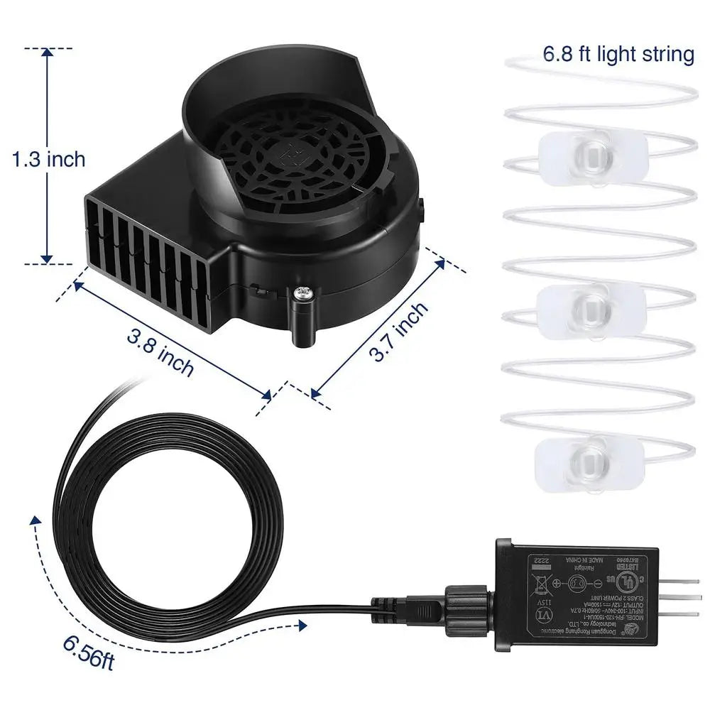 Inflatable Air Blower Fan 12V christmas Inflatables Blower Fan with LED Light String Replacement Decoration Blowing Machine Qme UK