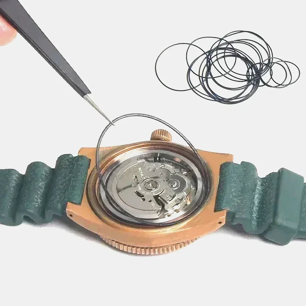 Watch Repair Tools 1box Watch Case Rubber Waterproof O-Ring Oil-resistant Watch Bottom Cover Gasket 0.5/0.6mm O-Ring Seal Gasket Qme