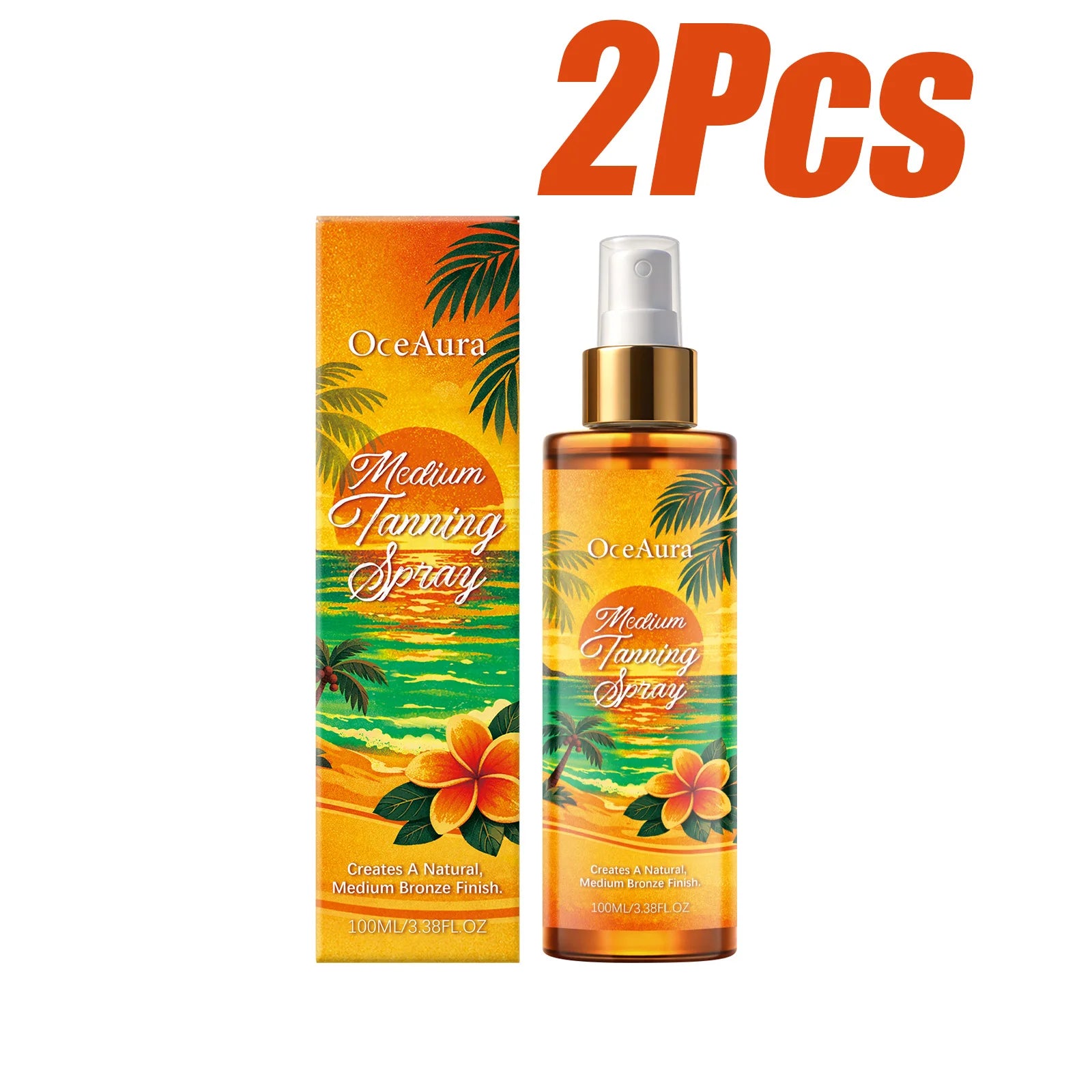 Self Tanning Spray Self Tanner Sunless Tanning Mist for Body Face Natural Looking Gradual Tan Sunless Tanner Spray for Men Women Qme 2 x 100ml Boxed