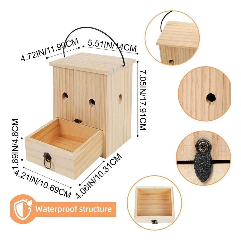 Wasp Catcher Wooden Reusable Bee Control Catcher Reusable Bee Trap For Outside For Orchard Farm Garden Patio Courtyard Outdoor Qme