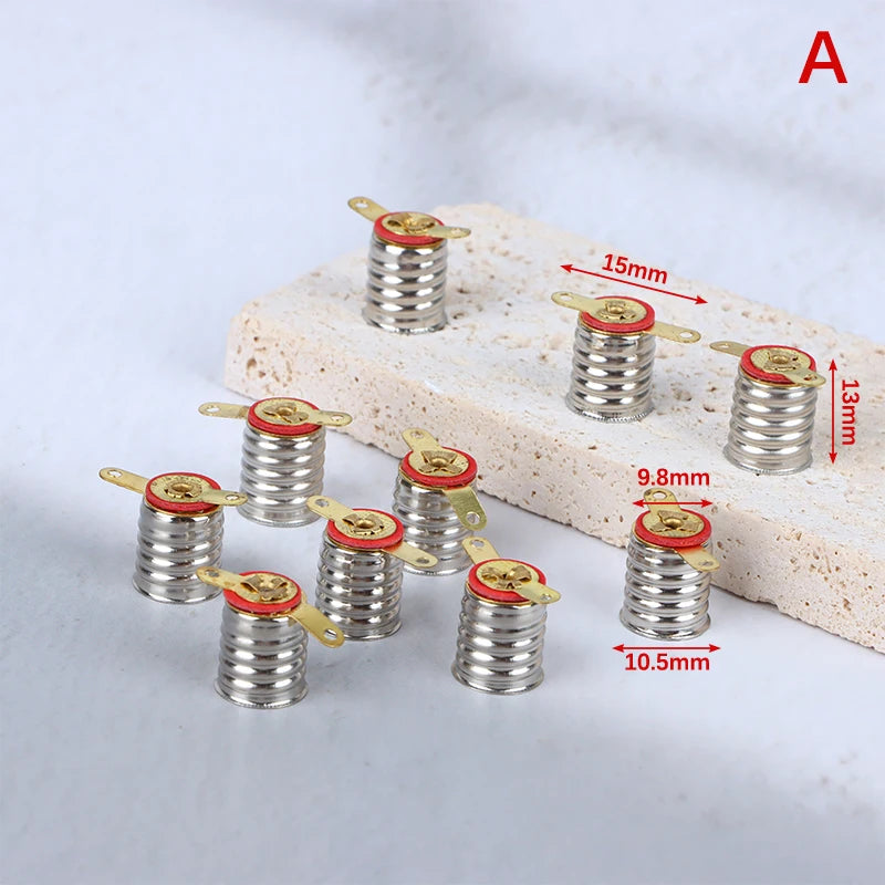10Pcs E10 Lamps Base Holder Bulbs Light Base Socket Home Experiment Circuit Electrical Test Accessories Qme A