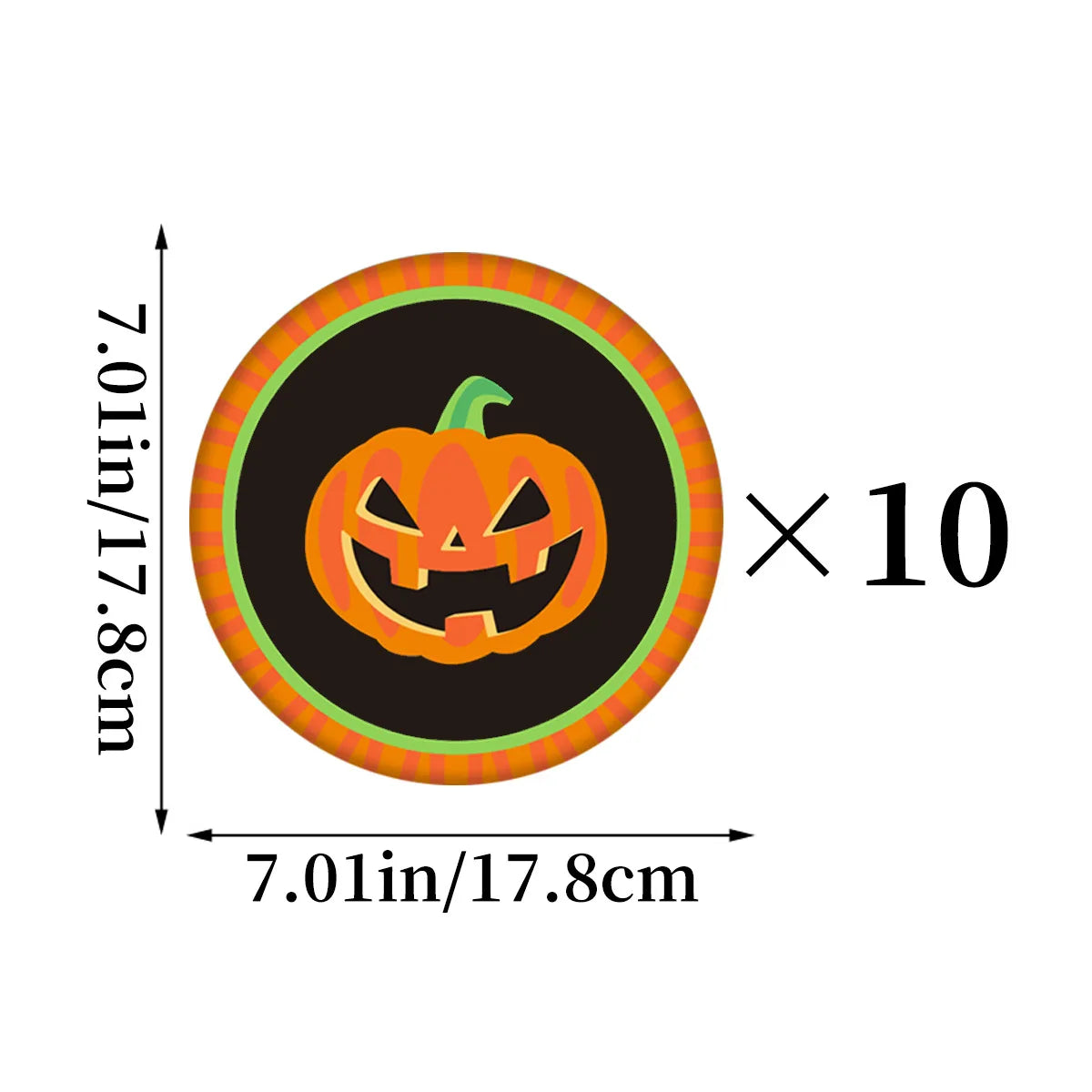 One-off Halloween Dinnerware Pumpkin Pattern Plate Cup Holiday Qme plate S 10pcs