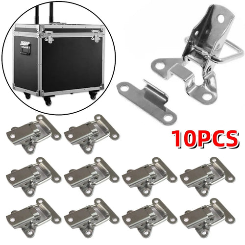 10/4PCS Stainless Steel Cabinet Latch Hasp Luggage Storage Box Fixed Toggle Clasp Toolbox Hardware Box Toggle Latch Hook Tool Qme