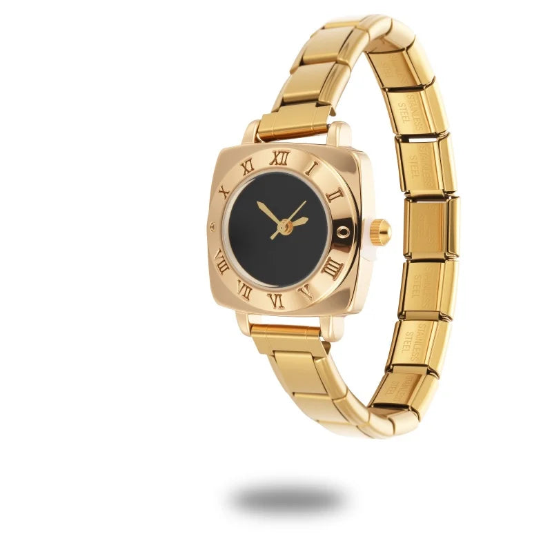 Wholesale High Quality Stainless Steel Watch Head Bracelet 9mm DIY Italian Charm Women Mens Round Square Watch 12 Zodiac Watches Qme Style 14