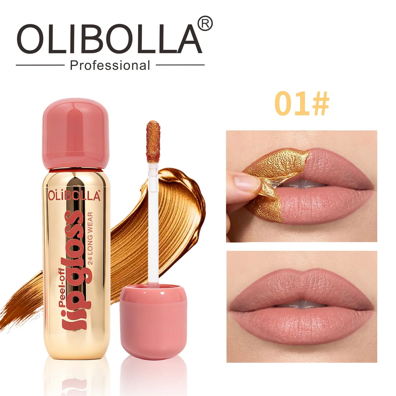 6Color Metallic Orange Peel Off Lip Stain Reveal Waterproof Pink Lip Tint Transfer Proof Non-stick Cup Natural Matte Lipstick Qme 01