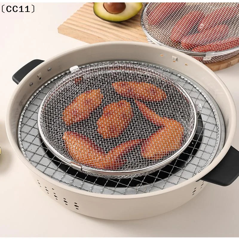 304 Stainless Steel Airfryer Basket Quickly Drain Oil Rust-proof Qme