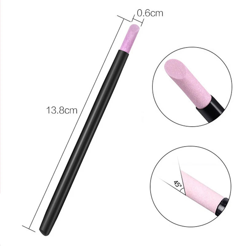 3pcs professional nail polishers, short nail files, exfoliating tools, quartz scrub pens for nails, nail tools Qme