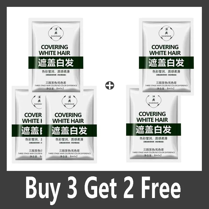 Herbal Anti-grey Treatment Hair Dye Shampoo White To Black Permanent Repair Natural Color Nourish Scalp Hair Care Products Qme Buy 3 Get 2 Free