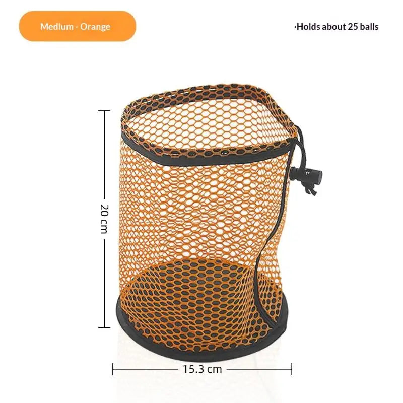 Golf Ball Bag Drawstring Pouch Can Hold 12/25/50 Balls Multipurpose Sports Mesh Net Bag Portable Golf Organizer Golf Accessories Qme M Orange