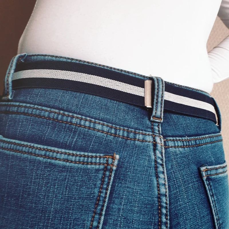 Buckle-free Belt Jean Pants Dresses Fashion No Buckle Stretch Elastic Qme