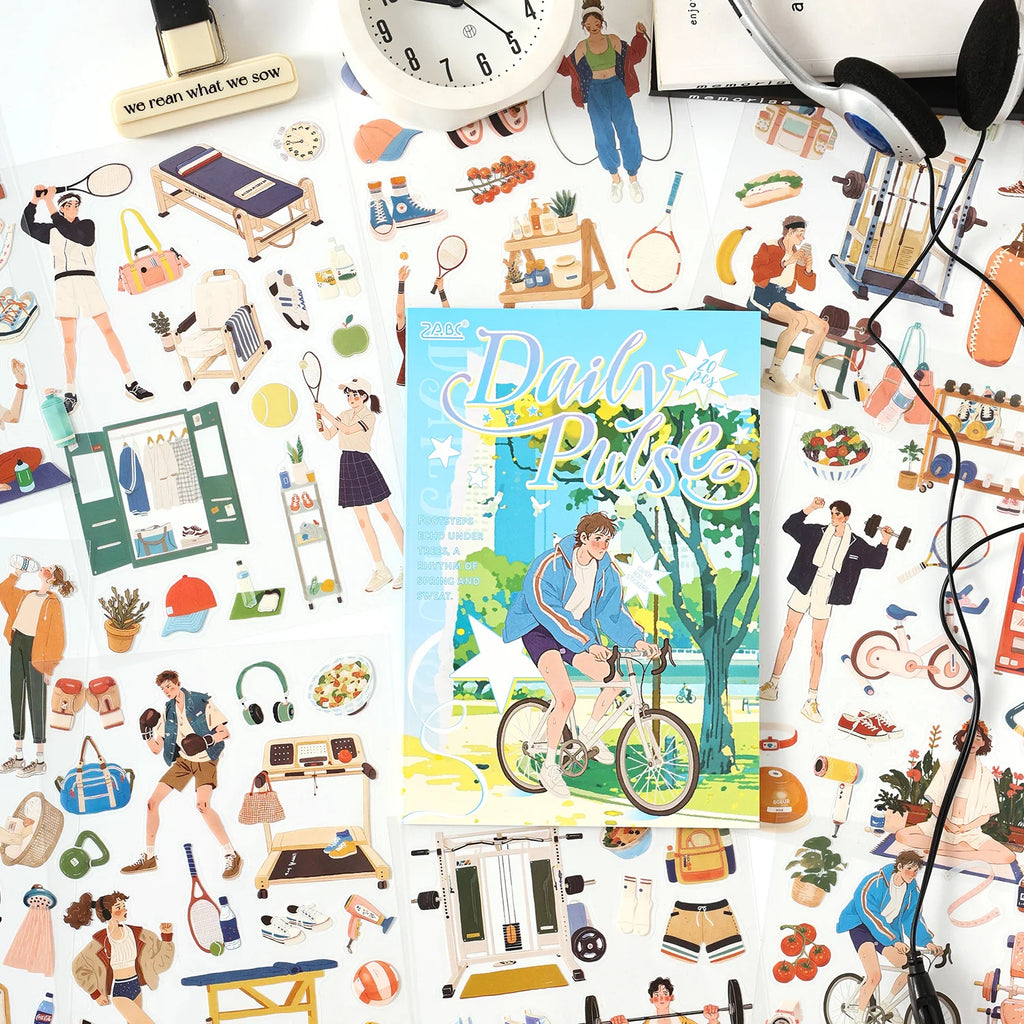 TIANZI 20pcs Cartoon Die Cut Stickers for Journal Planner DIY Scrapbooking Korean Stationery Stickers Decorative Laptop Student Qme