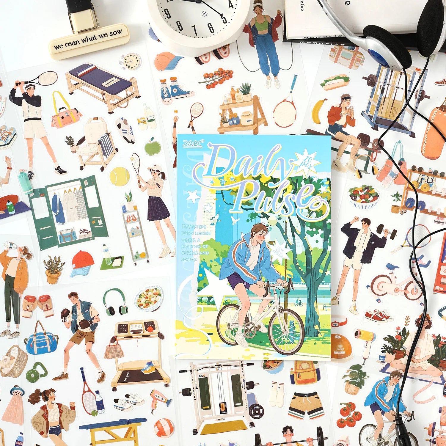 TIANZI 20pcs Cartoon Die Cut Stickers for Journal Planner DIY Scrapbooking Korean Stationery Stickers Decorative Laptop Student Qme