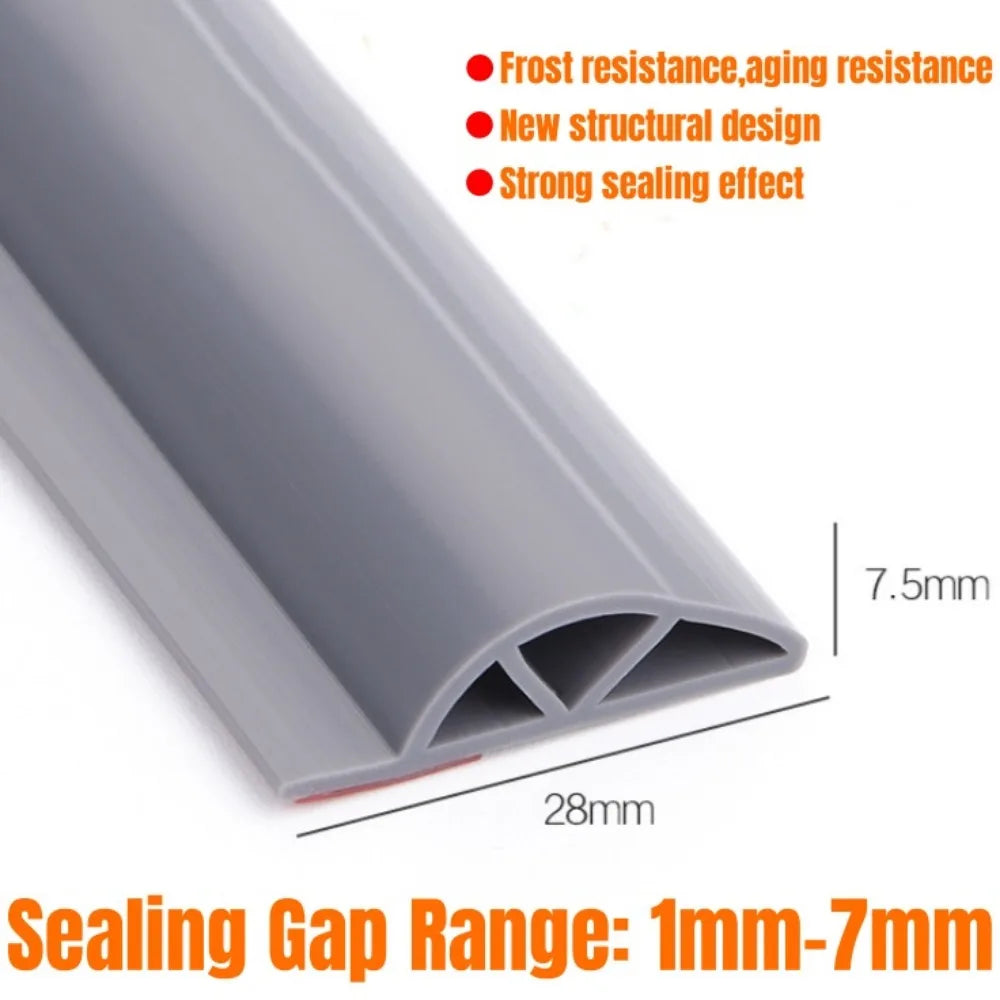 2M Sliding Window Sealing Strip Silicone Rubber Triangular P-type Windproof and Soundproof Strip Door Sealing Gap Filling Strip Qme