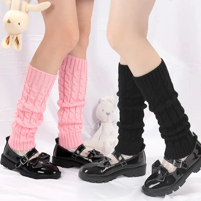 Y2K Vintage Long Socks Womens Leg Warmers Ladies Winter Warm Crochet Qme