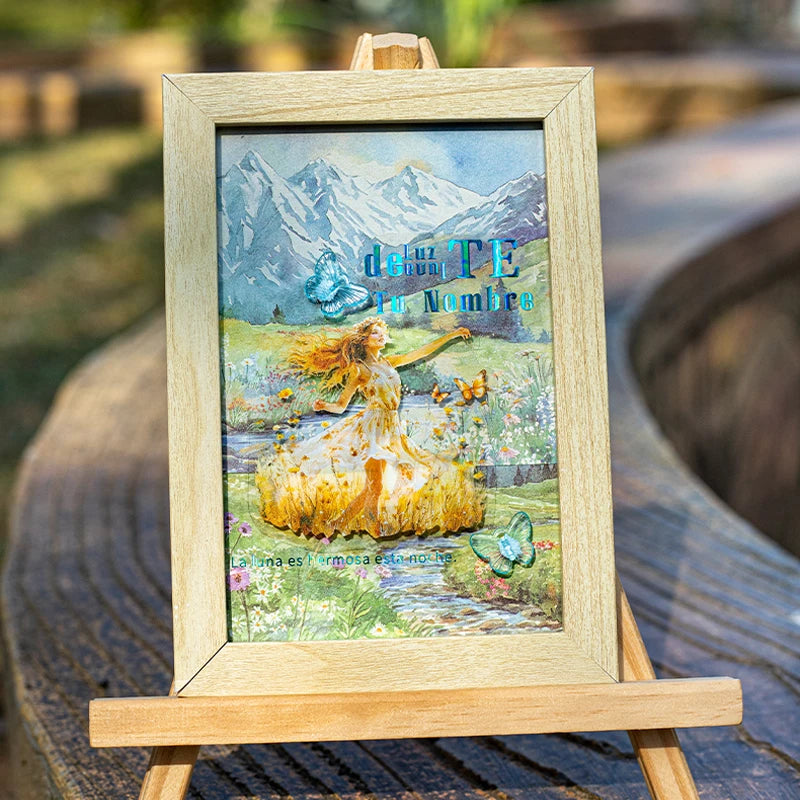 Material Paper 30 sheets/bag Spring Watercolour Landscape Handbook Stationery DIY Handmade & Scrapbook Journal Decoration Qme