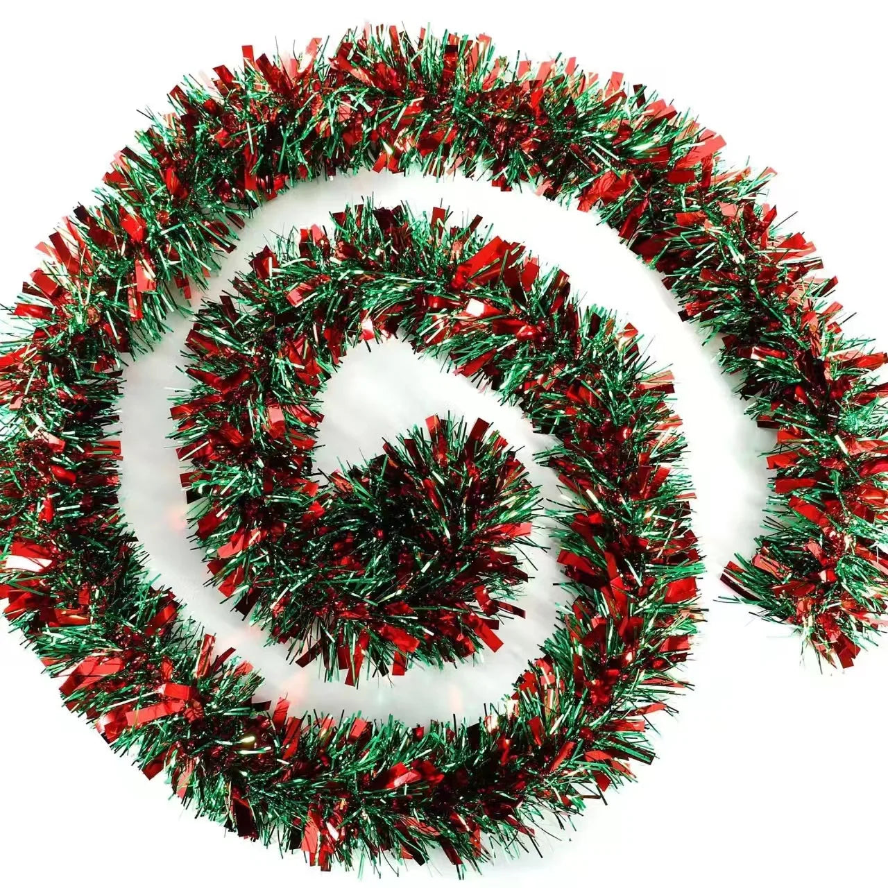 2-20MChristmas Tinsel Garland Metallic Tinsel Twist Garland Shiny Hanging Decoration for Party Xmas Tree Home Stairs Decor Qme 5PCS-10M