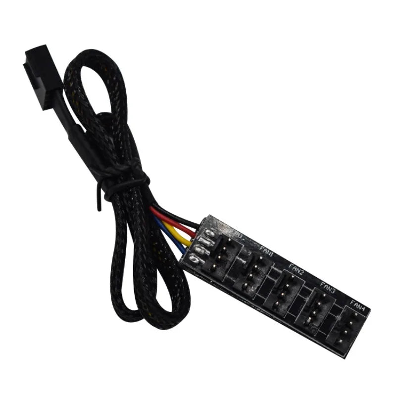 1 To 5 4-Pin TX4 PWM CPU Cooling Fan Braided Power Cable Hub Splitter Adapter 3 Pin 4 Pin Extension Cord Qme
