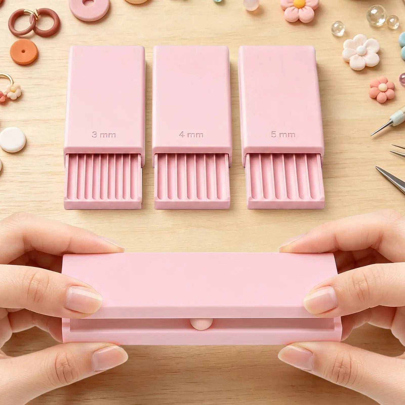 3D Print Clay Bead Maker Reusable DIY Jewelry Making 4 Pieces 3D Print Nails Clay Ball Maker For Home Workshop Artists DIY Qme