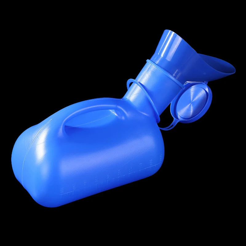 1Pc 1000ML Blue Unisex Urinal Mobile Toilet Pee Storage Tool Travel Car Pee Bottle With Lid Pee Large Capacity Urinary Bottle. Qme