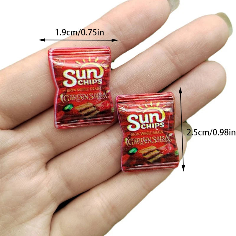 10Pcs Random Simulation Potato Chips Dollhouse Mini Snack Food Dollhouse Decorations Dolls House Accessories Pretend Play Toys Qme