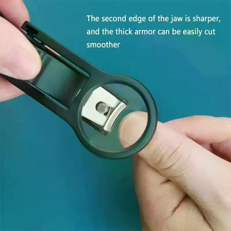 Senior Special Nail Clipper Magnifying Glass Stainless Steel Sharp Qme