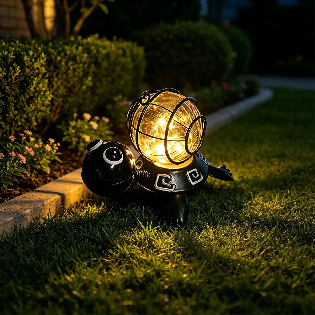 Solar Turtles Outdoors Waterproof Metal Turtle Shaped Decorative Qme