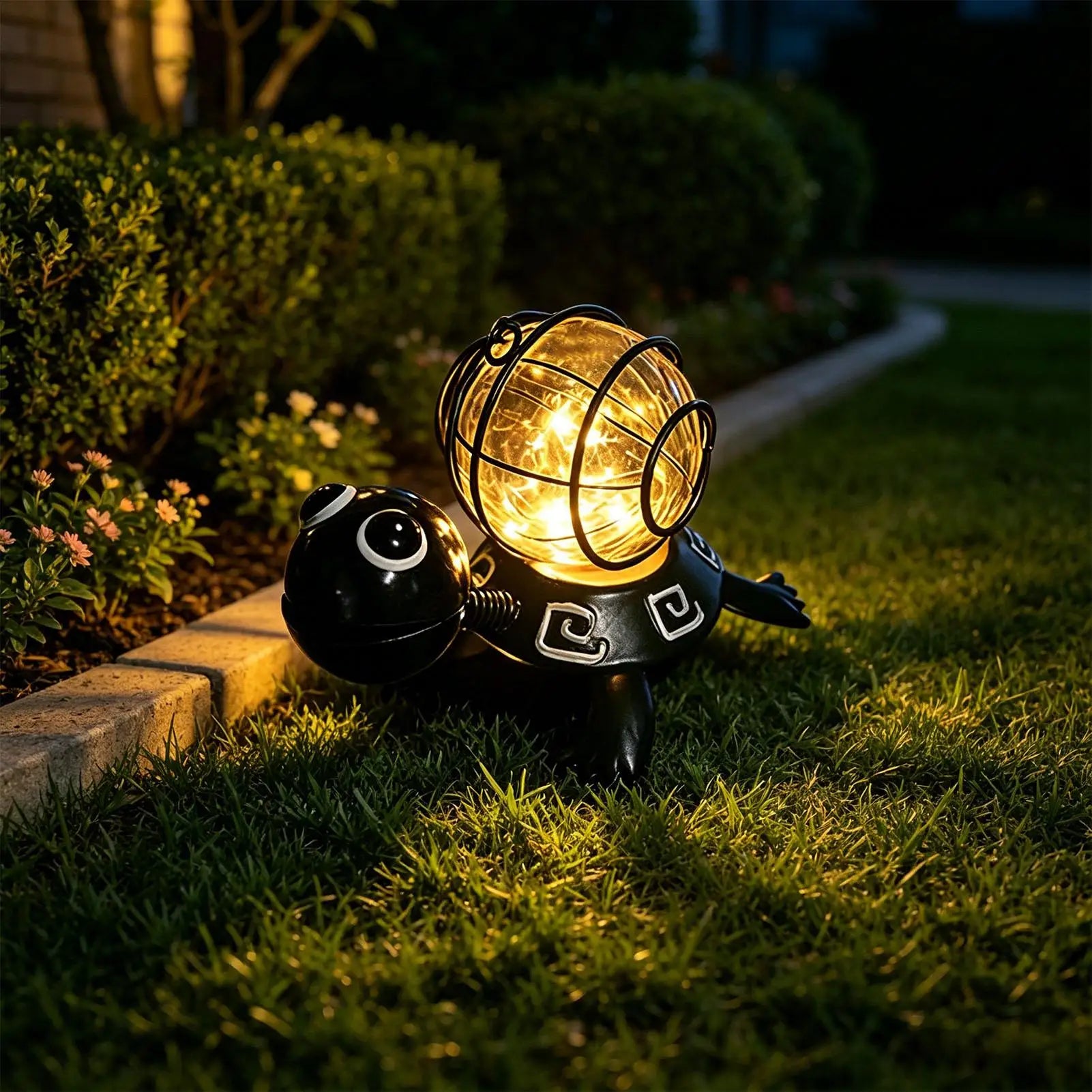 Solar Turtles Outdoors Waterproof Metal Turtle Shaped Decorative Qme